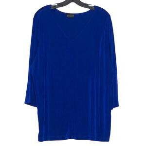 Citiknits Top Slinky 3/4 Sleeve Y2K Glam Grunge Minimalist Bold 90s Travel 1X